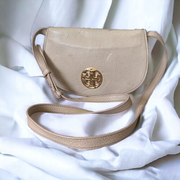Tory Burch Jamie Blush Pink Leather Convertible Crossbody Clutch Gold Hardware - Picture 1 of 16